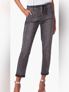 PAIGE Christy Washed Charcoal Boyfriend Jeans
